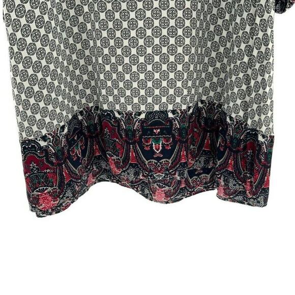 Umgee Blouse Womens Small Multicolor Relaxed Stretch Aztec Split Neck Tunic Tops - Picture 7 of 9